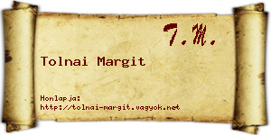 Tolnai Margit névjegykártya